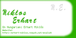 miklos erhart business card